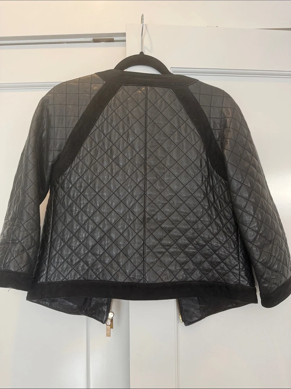 Tory Burch Black Quilted Leather Jacket with Gold Hardware - Picture 6 of 6